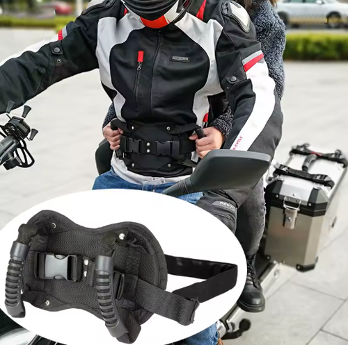Passenger Safety Belt with Grip Handles