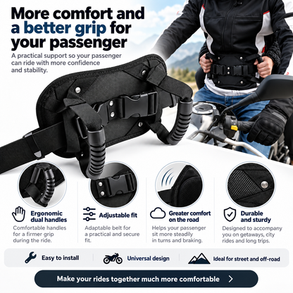 Passenger Safety Belt with Grip Handles